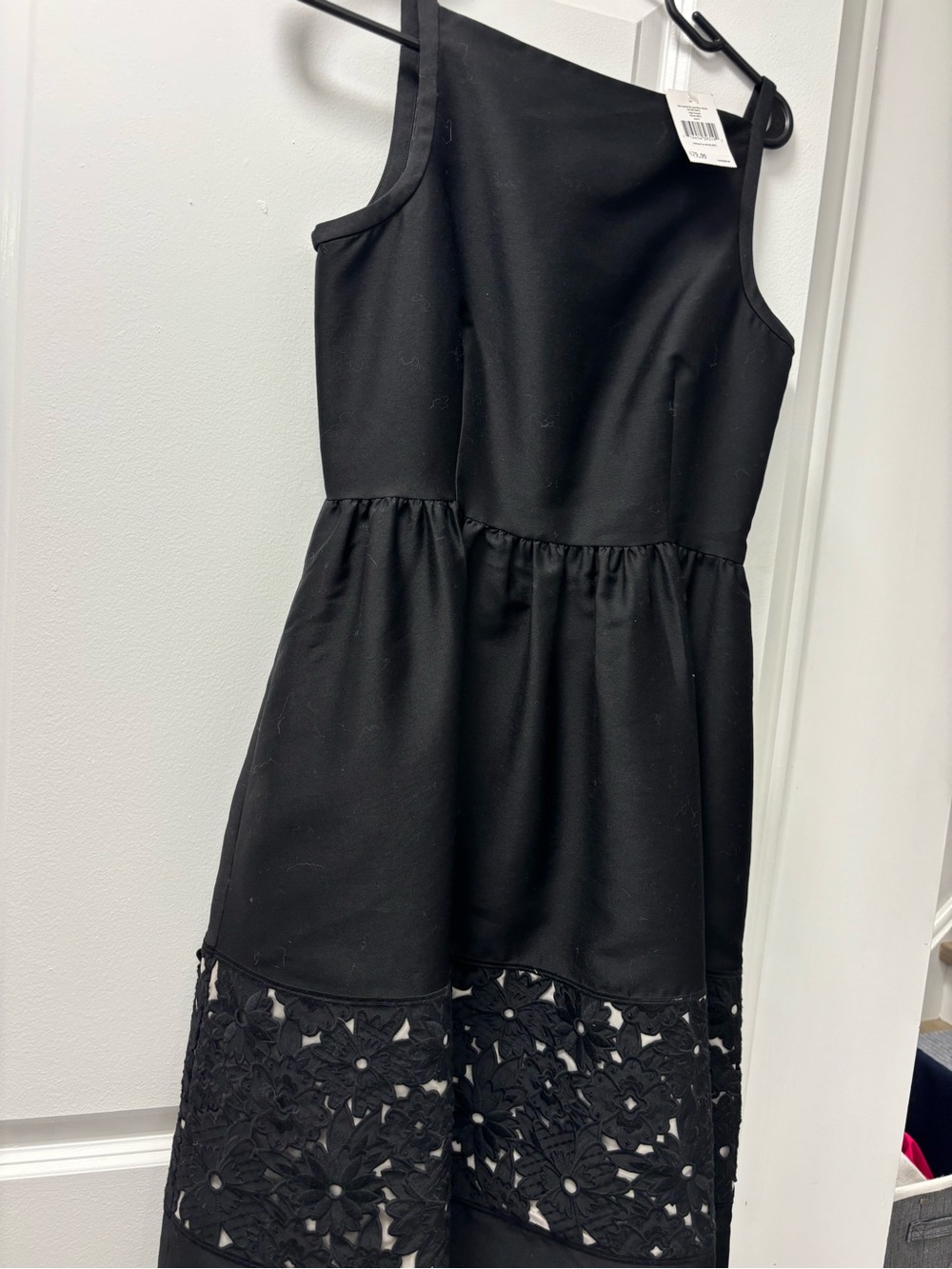 NEW- Kate Spade Black One-Shoulder Floral Lace-Hem Formal Dress